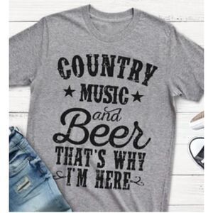 Etsy XL country music and beer graph tee charcoal queen 1X
